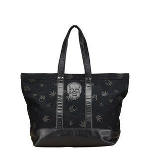 Lucien Pellat-Finet Skull Tote Bag in Black Cotton and Leather for Women